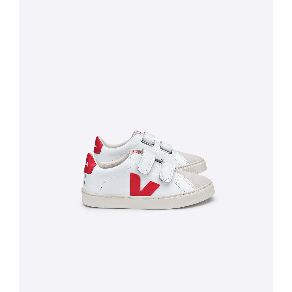 Veja ESPLAR LEATHER Sneakers Kinderen White/Red | NL 811ILH